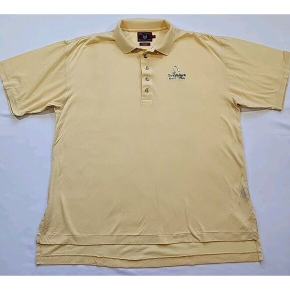 Grayhawk Golf Club Short Sleeve Polo Shirt Men's Large Yellow Byron T Nelson - Picture 1 of 11